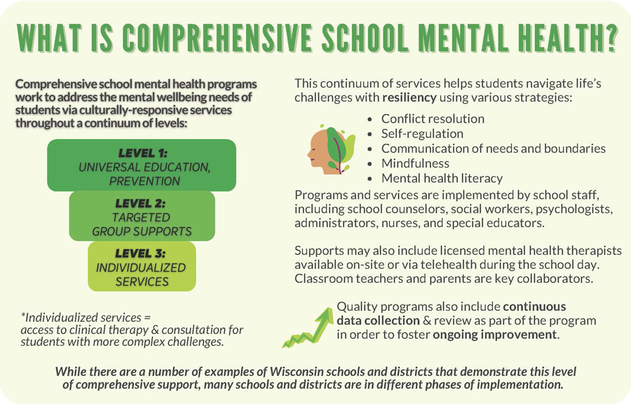 What is School Mental Health graphic + text